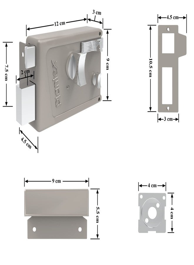 Plantex Heavy Duty Night Latch Door Lock with Key & Knob for Main Door/Inside Opening for Home,Hotel,Office - Pack of 1 (Matt) - Image 4